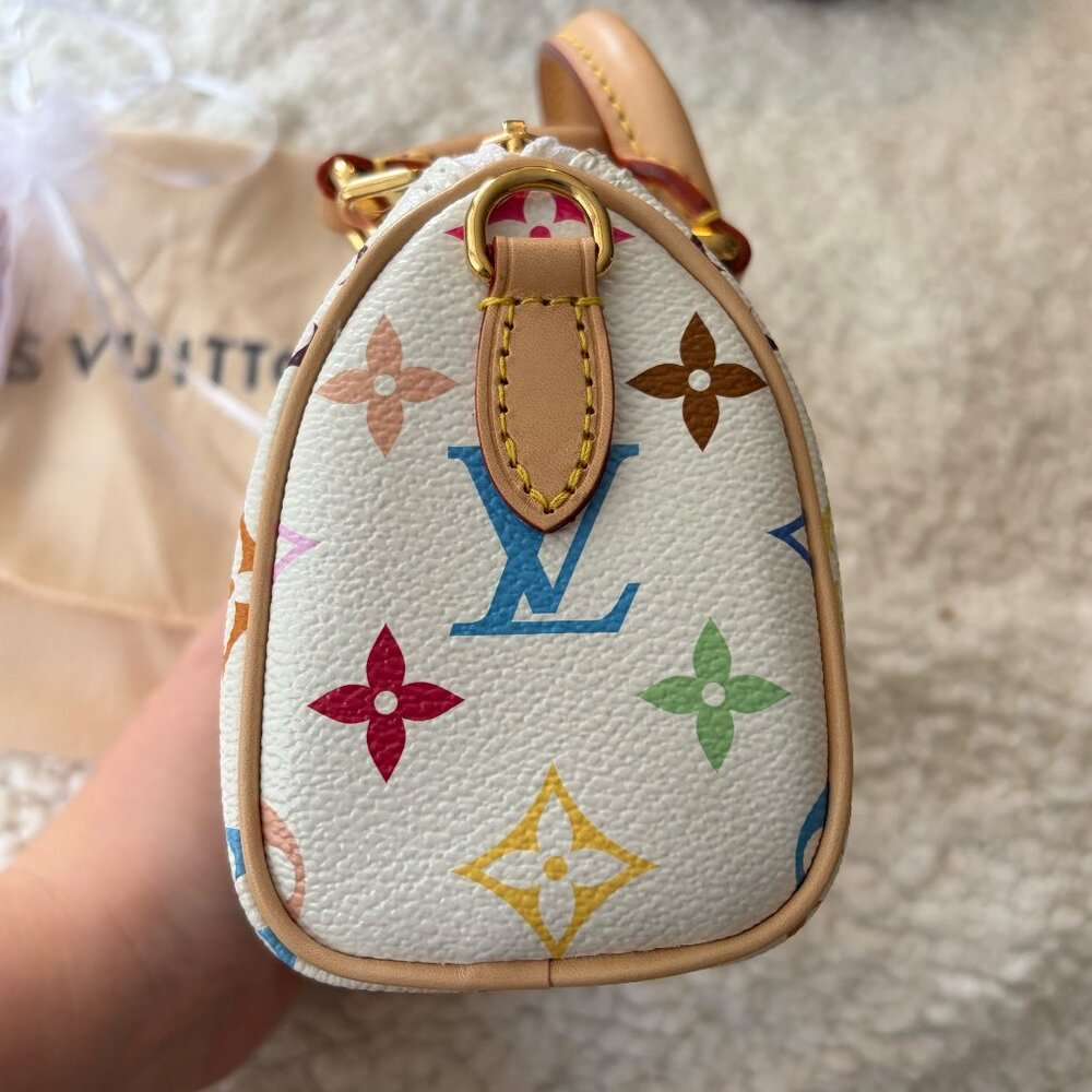 NWT Louis Vuitton X Takashi Murakami 2025 Nano Speedy White Multicolor - Picture 4 of 9